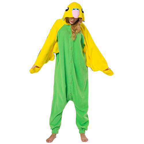 Katara (10+ Modelos) Kigurumi Pijamas Disfraz Animal Halloween Adultos Loro Verde Talla 145-155cm