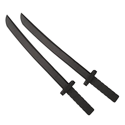 Katara 1771 - Juego de 2 Espadas de Espuma Gomaespuma Ninja 55cm de Largo, Negro
