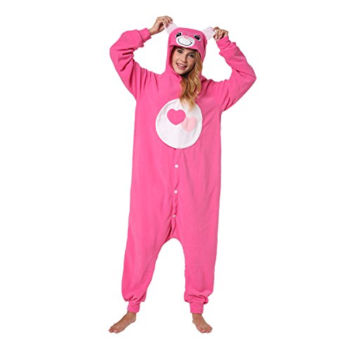 Katara- Pijamas Care Bears (4+ Modelos) Disney Traje de Oso Carnaval Adulto, Color amorosita rosa, Talla 165-175cm (1744)