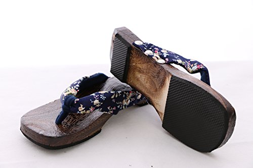 Kawaii-Story Calcetines K-G-04 azul Geta Japón sandalias de madera para kimono Yukata Flip-flop