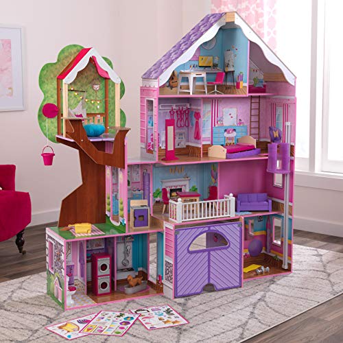 KidKraft Treehouse Retreat Mansion Puppenhaus aus Holz Casa Madera para muñecas de 30 cm, Multicolor 10108