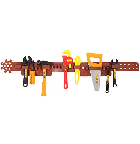 Kit de Herramientas de Juguete para niños, 11 Piezas para Constructor con cinturón de Herramientas (10 Herramientas únicas) – Disfraz de obrero de construcción para niños y niñas (Pequeño)