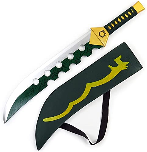 KPTKP Espada de Madera Los Siete pecados Capitales COS Anime Accesorios Equipo de Armas Cuchillo de Madera Cabeza Vaina Meliodas Desastre Perdido-73cm
