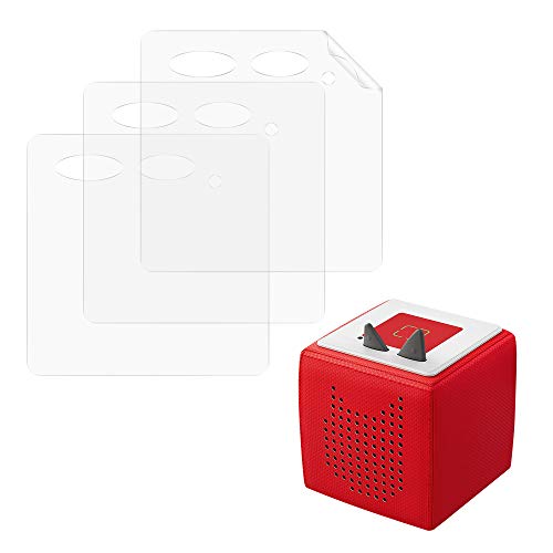 kwmobile 3X Pegatina Compatible con Toniebox - Adhesivos Protectores para Caja de Tonies - Transparente