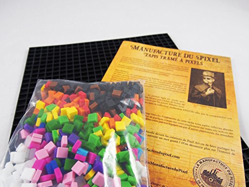 La Manufacture du Pixel – ¡Manualidad Pixel Art, Hobby Creativo, Mosaico, Diversión! – Has tu Propio Arte – Estaño de Colección – Juego de Marco y 900 Pixeles (Negro)
