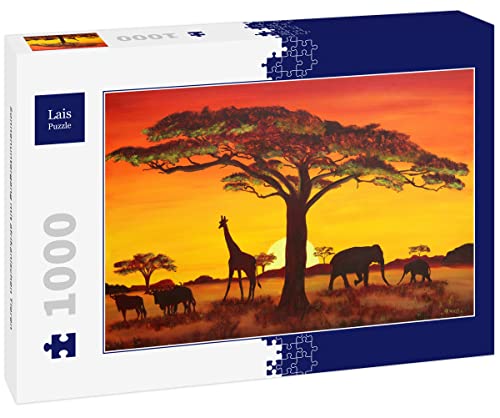 Lais Puzzle Atardecer con Animales africanos 1000 Piezas
