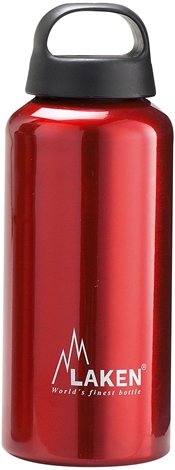 Laken Classic Botella de Agua Cantimplora de Aluminio con Tapón de Rosca y Boca Ancha, 0,75L Rojo