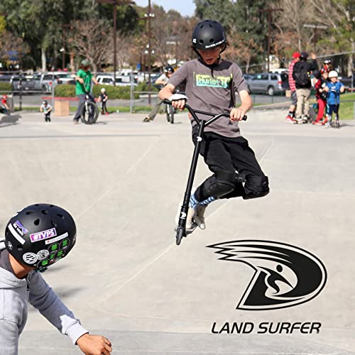 Land Surfer- Patinete de trucos y saltos, Negro / Calavera