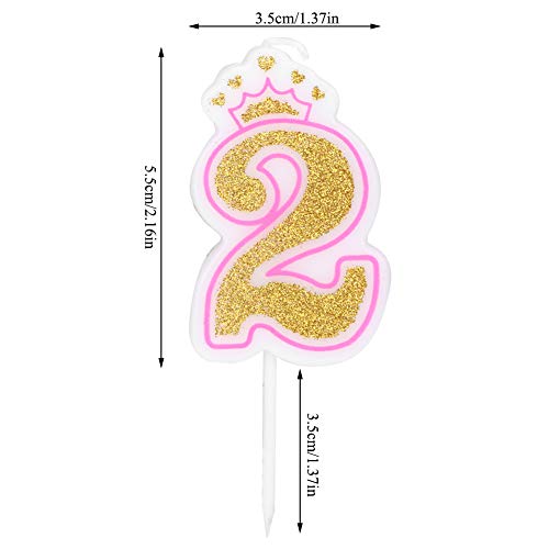 Lantro JS Vela de cumpleaños, Velas de números, Velas de Pastel, número para Fiesta temática de celebración(2)