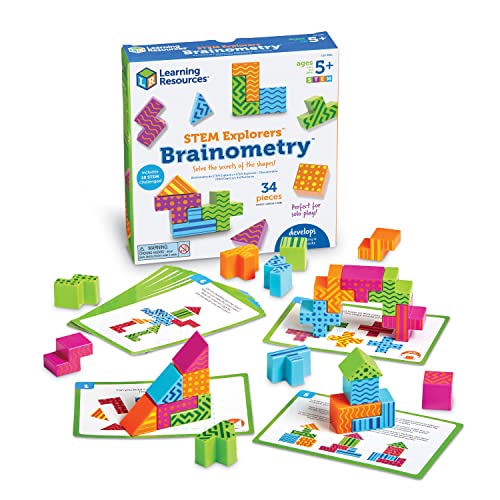 Learning Resources- Brainometry Explorers, razonamiento crítico y aptitudes, puzle de 3 Dimensiones para niños, 10 Pruebas de Stem, 5+ años, Multicolor (LER9306)