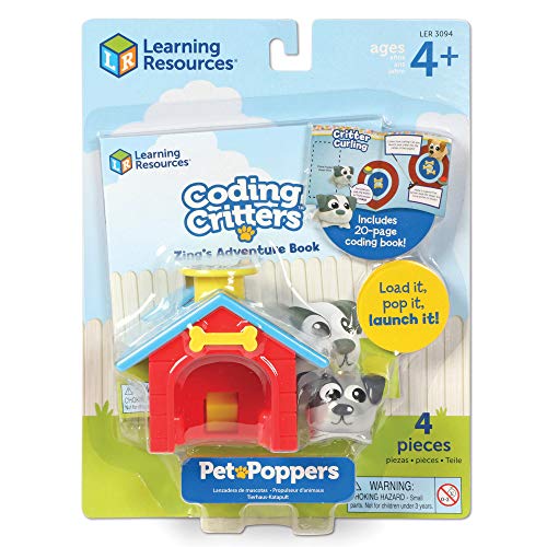 Learning Resources-El Perro Zing, codificadora de la Serie Pet Poppers de Coding Critters, Stem, Juguete para Aprender a codificar a una Edad temprana, Mascota interactiva, niños de 4+ años (LER3094)