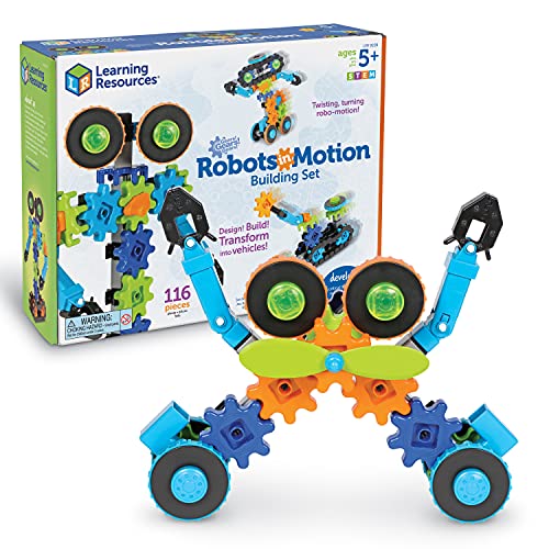 Learning Resources- Robots en Movimiento Gears, Stem, Juguete, Engranajes de Robot, niños de 5+ años de Edad (LER9228)