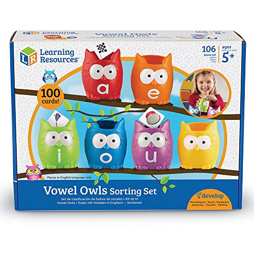 Learning Resources- Set de clasificación Vowel Owls, Animal, Color (LER5460)