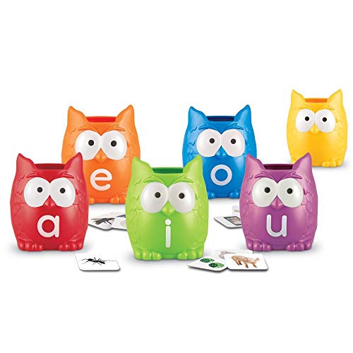 Learning Resources- Set de clasificación Vowel Owls, Animal, Color (LER5460)