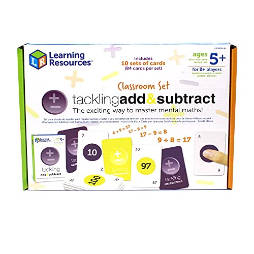 Learning Resources- Set para el Aula para dominar la Suma y la resta Tackling Add & Subtract, Juego didáctico de matemáticas con Tarjetas, 5+ años, Multicolor (LSP1216-UK)