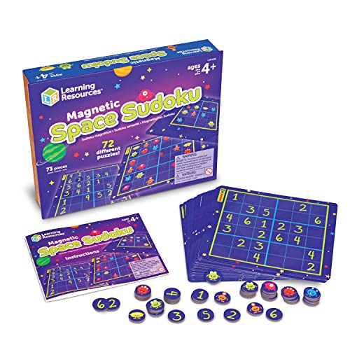 Learning Resources- Sudoku Espacial magnético, Juego de ingenio, 72 fichas, 4+ años, Multicolor (LER9320)
