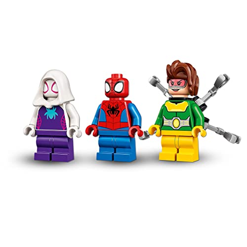 LEGO 10783 Marvel Spidey y Su Superequipo Spider-Man en el Laboratorio de Doc Ock, Set con Coche de Juguete para Niños de 4 Años