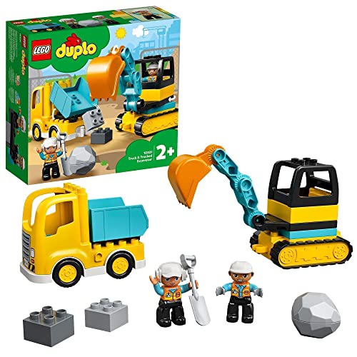 LEGO 10931 Duplo Camión y Excavadora con Orugas, Juguete de Construcción de Vehículo, Idea de Regalos para Niño +2 Años