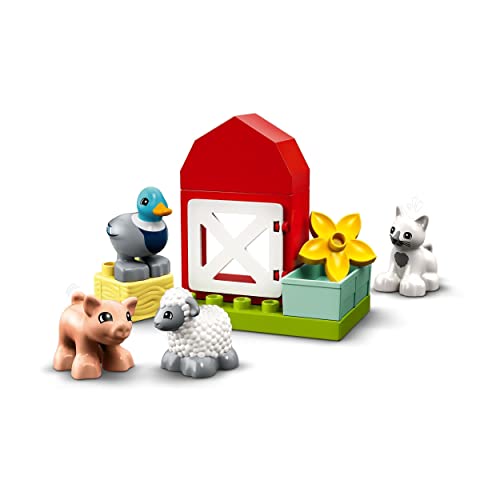 LEGO 10949 Duplo Granja y Animales, Juguete de Construcción para Niños a Partir de 2 Años, Set con Animales de Juguete: Pato, Cerdito, Oveja y Gato