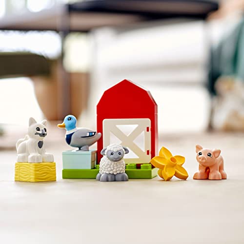 LEGO 10949 Duplo Granja y Animales, Juguete de Construcción para Niños a Partir de 2 Años, Set con Animales de Juguete: Pato, Cerdito, Oveja y Gato