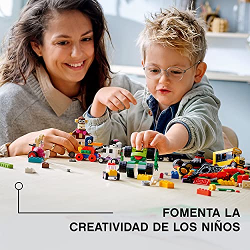 LEGO 11014 Classic Ladrillos y Ruedas Juego de construcción para Niños de +4 años con Coche, Tren, Autobús, Robot y más
