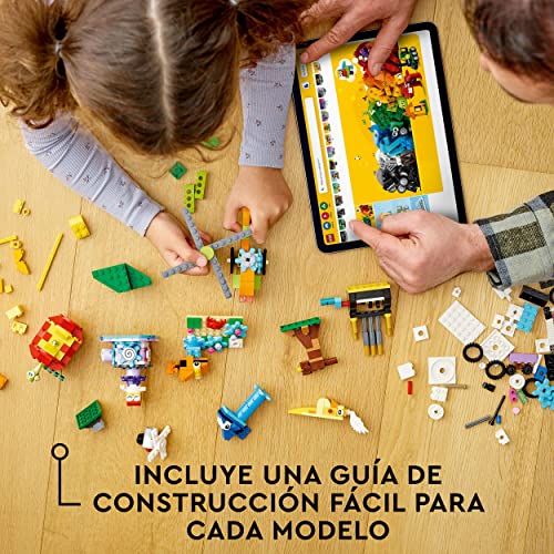 LEGO 11019 Classic Ladrillos y Funciones, Caja para Hacer Construcciones, Set de 7 Mini Figuras para Niños