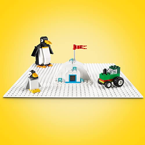 LEGO 11026 Classic Base Blanca de 32x32 Tacos, Placa Tablero de Construcción y Expansión, Juegos de Construir para Niños