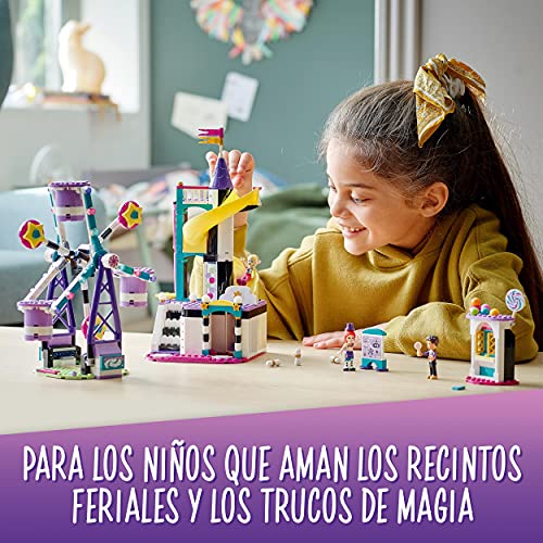 LEGO 41689 Friends Mundo de Magia: Noria y Tobogán, Parque de Atracciones de Juguete para Niños y Niñas +7 Años con Mini Muñecas