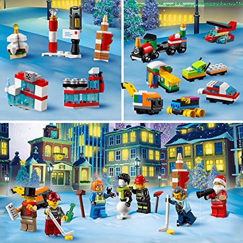LEGO 60303 City: Calendario de Adviento de 2021, Niños a Partir de 5 Años, con Tablero de Juego y 6 Mini Figuras