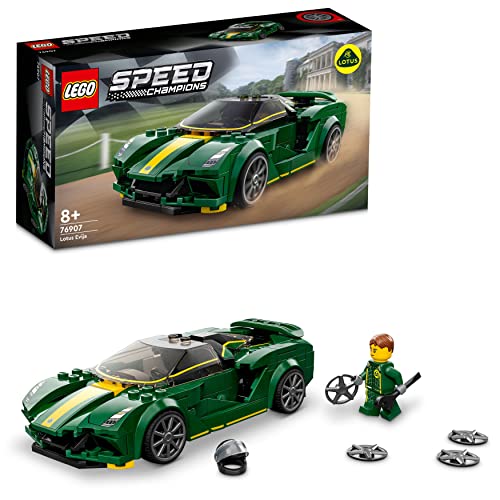 LEGO 76907 Speed Champion Lotus Evija, Deportivo de Juguete para Niños, Réplica de Coche Coleccionable con Mini Figura de Conductor, Colección 2022