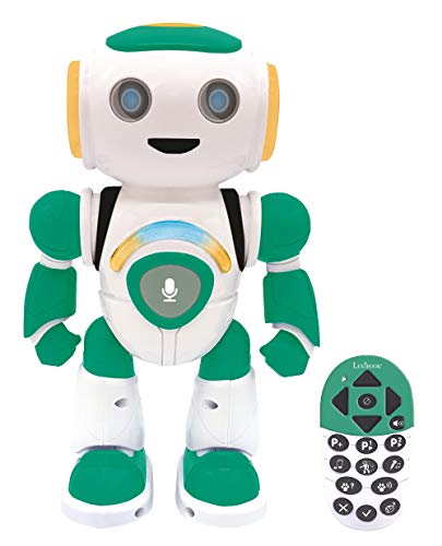 Lexibook- Powerman Jr. Robot Inteligente Que Lee en los Pensamientos, Juguete para niños y niñas, Danza, Juegos de música, Quiz Animales, programable Stem, Verde/Azul, ROB20FR
