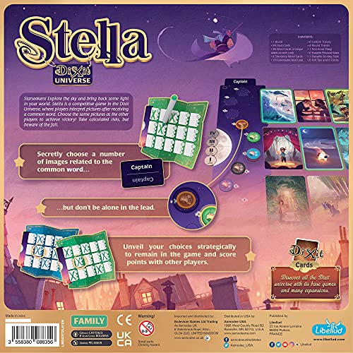 Libellud, Stella - Dixit Universe, Juego de Mesa, Edades 8+, 3-6 Jugadores, 30 Minutos Jugando Tiempo (ASMLIBDIXSTEL01EN)