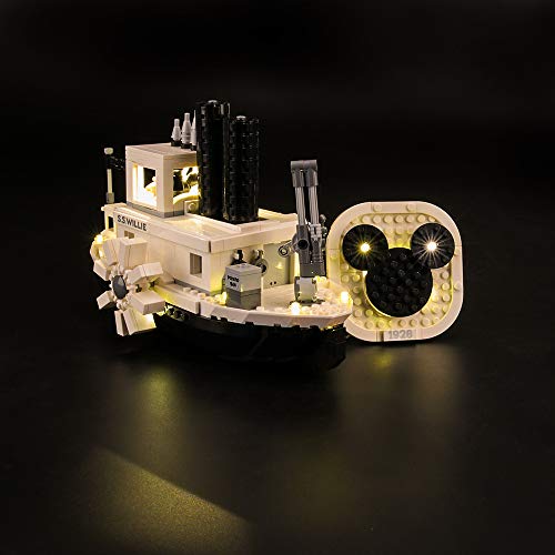 LIGHTAILING Conjunto de Luces (Mickey Mouse Steamboat Willie) Modelo de Construcción de Bloques - Kit de luz LED Compatible con Lego 21317 (NO Incluido en el Modelo)