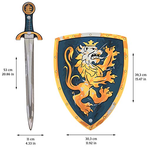 Liontouch 107LT Noble Conjunto Medieval Caballero de Juego para niños, Azul | Espada y Escudo de Juguete de Espuma
