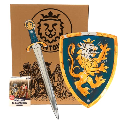Liontouch 107LT Noble Conjunto Medieval Caballero de Juego para niños, Azul | Espada y Escudo de Juguete de Espuma
