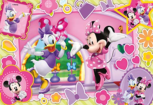 Lisciani Puzzle para niños, 2 puzles de 24 piezas 2 en 1, Doble Cara con reverso para colorear - Disney Minnie 86597