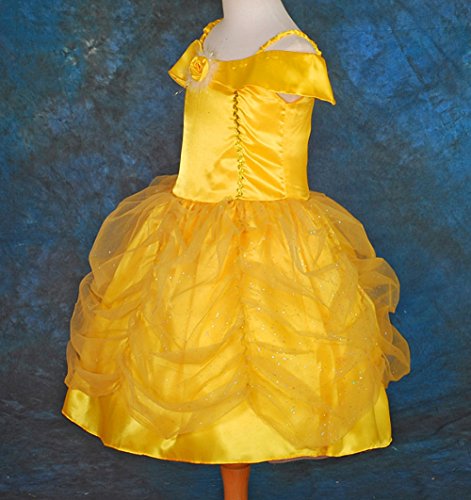 Lito Angels Disfraz Belle de la Bella y la Bestia Vestido de Princesa Amarillo para Niñas Talla 5 a 6 Años, estilo A