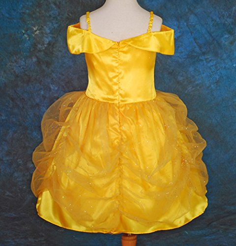 Lito Angels Disfraz Belle de la Bella y la Bestia Vestido de Princesa Amarillo para Niñas Talla 5 a 6 Años, estilo A