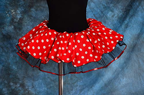 Lito Angels Disfraz de Minnie Mouse con aro de pelo con orejas de ratón para bebé niña Vestido de falda de tutu de danza de lunares rojos Talla 12 a 24 meses