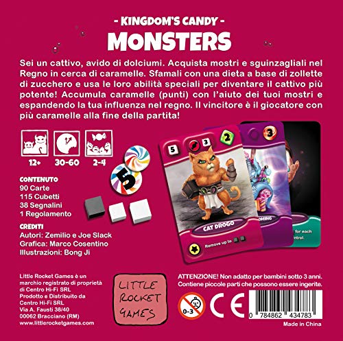 LITTLE ROCKET GAMES Kingdom Candy Monsters - Juego de mesa en italiano