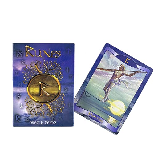 LiuGenPing Runas Oráculo Cartas del Tarot,Runes Oracle Tarot Cards,Tarot Deck,Firend Game