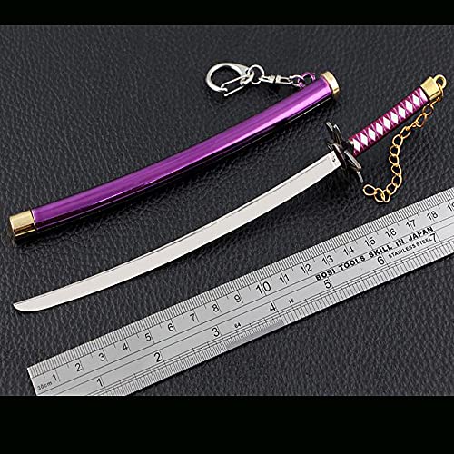 Llavero modelo de espada BLEACH, accesorio de utilería de cosplay, llavero de metal modelo de arma espada para amantes del anime