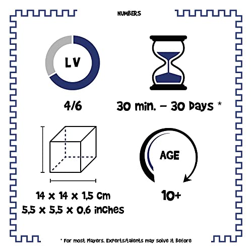 Logica Juegos Art. Números - Rompecabezas Geométrico de Madera Preciosa - Dificultad 4/6 Extrema - Serie Euclide