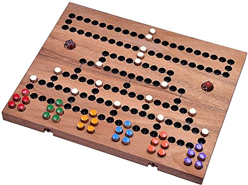 LOGOPLAY Bloqueo para 2 a 6 jugadores – Juego de dados – Juego de estrategia – Juego de mesa de madera con tablero plegable