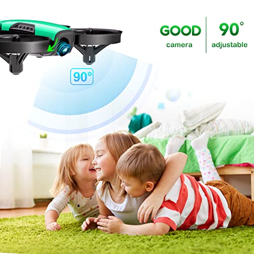 Loolinn | Drones para Niños con Camara Ajustable - Mini Drone Cuadricóptero, Dron con FPV Transmisión en Tiempo Real Fotos y Videos / Incluye Dos baterias (Idea para Regalo)