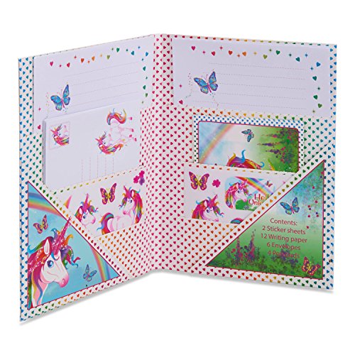 Lucy Locket - Juego de Escritura Infantil con «Unicornio Mágico» - Kit de papelería con Papel, Sobres y Postales para niños