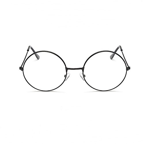 Luoem - Gafas de sol unisex, diseño retro, redondas, transparentes, ultra ligeras, para Santa Claus y Harry Potter Cosplay, color negro