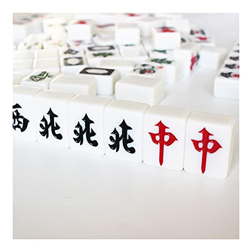 LYLY Chino Mahjong Set Tamaño Completo, 144 Azulejos Portables Mahjong Games Gratis para el hogar Party Game Time