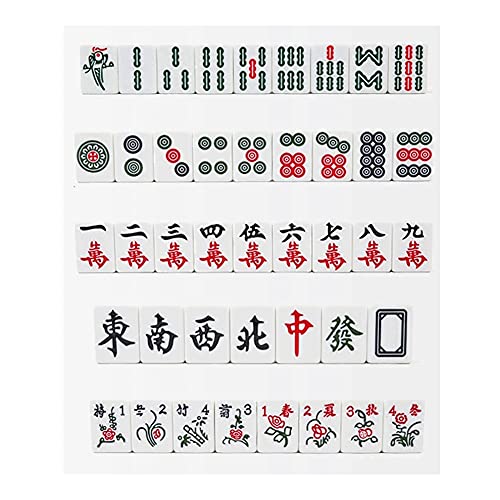 LYLY Chino Mahjong Set Tamaño Completo, 144 Azulejos Portables Mahjong Games Gratis para el hogar Party Game Time