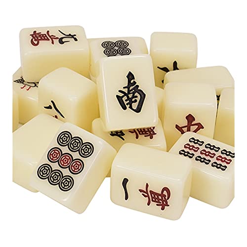 LYLY Japonés Mah Jongg Conjunto con Caja de Madera, 144 Azulejos Portables Mahjong Games Gratis para Party Party Tiempo de Placer